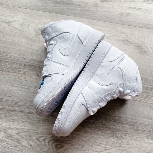 Nike AJ Air Jordan 1 mid custom buttefly - Picture 5 of 7